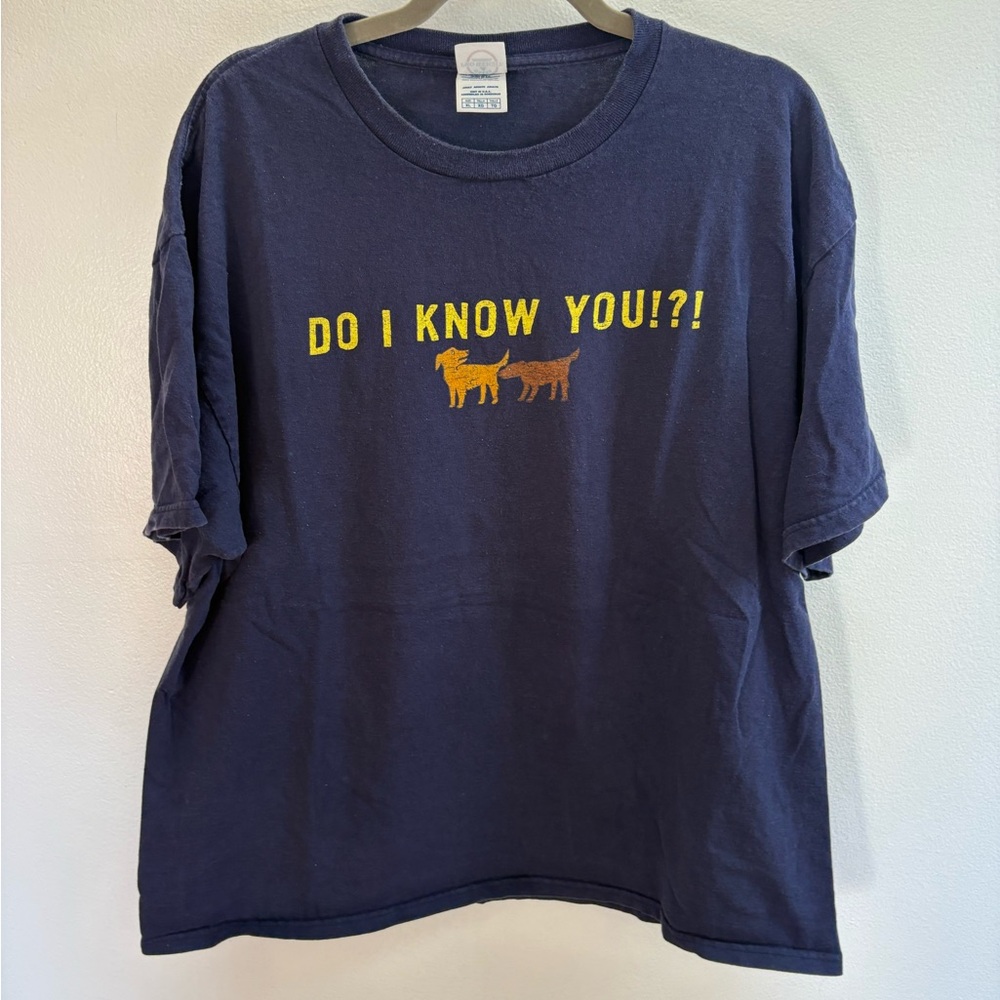 Dogs Do I Know You Blue T-shirt XL
